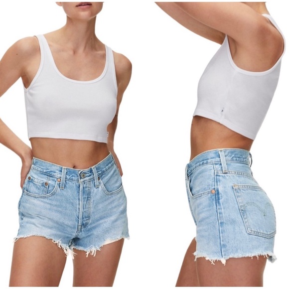 Levi's 501 Original Button Fly High Waist Destroyed Cutoff Denim Shorts Size 29 - Picture 16 of 16